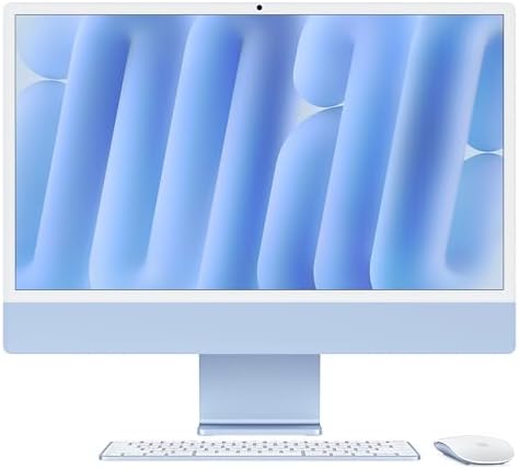 Apple 2024 iMac All-in-One Desktop Computer with M4 chip with 10-core CPU and 10-core GPU: Built for Apple Intelligence, 24-inch Retina Display, 16GB Unified Memory, 512GB SSD Storage; Blue