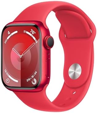 Apple Watch Series 9 [GPS + Cellular, 41mm] - (PRODUCT)RED Aluminum Case with (PRODUCT)RED Sport Band, M/L (Renewed)