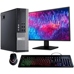 Dell Optiplex 9020 Desktop Computer PC, Intel Quad-Core i5, 500GB HDD Storage, 8GB DDR3 RAM, Windows 10 Pro, DVD, WiFi, 20in Monitor, RGB Productivity Bundle (Renewed)
