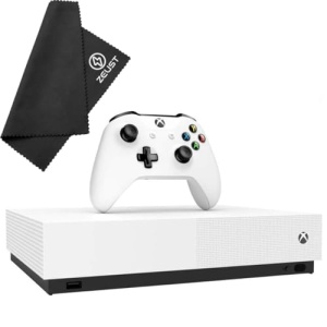 Zeust Xbox One S 1TB All-Digital Edition Console Bundle - Includes the Xbox One Series S Console White, 1x Wireless Controller, and a Microfiber Cloth (Renewed)