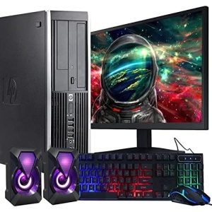 HP Elite Desktop Computer PC, 3.1 GHz, Intel Core i5, 16GB, RAM, 1TB HDD, New 22 inch LED Monitor, RGB Speaker and Keyboard Mouse, WiFi, Windows 10 Pro (Renewed)