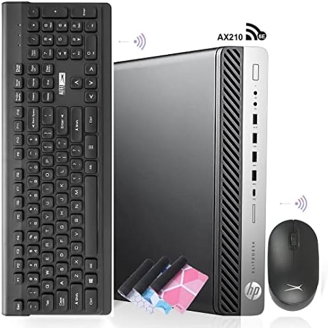 HP Micro PC EliteDesk 800 G4 Windows 11 Tiny Desktop,i7 Hexa-Core Mini Business Computers 32GB Ram 1TB NVMe M.2 SSD,WiFi,BT,HDMI,DP,USB-C,4K Support,Wireless K&M + TJJ Mouse PAD (Renewed)