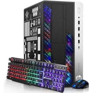 HP RGB Gaming Desktop Computer, Intel Quad Core I5-6500 up to 3.6GHz, GeForce GT 1030 2G, 32GB DDR4, 1T SSD + 3T HDD, RGB Keyboard & Mouse, 600M WiFi & Bluetooth, Win 10 Pro (Renewed)