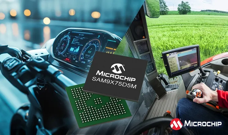 Microchip's SAM9X75D5M hybrid MCU SiP targets automotive HMIs